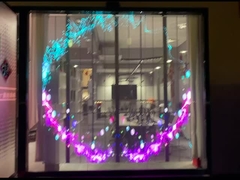 Display de rede de LED para uso em vidros de janela, publicidade ao ar livre